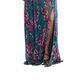 Nightway Women's V Neck Floral Print Gown Black Size 4 Petite