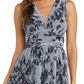 Nightway Women's V Neck Floral Print Gown Black Size 4 Petite