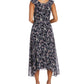 R & M Richards Women's Ruffled V Neck Dress Blue Size 8
