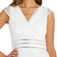 R & M Richards Women's Surplice Metallic Gown White Size 16W