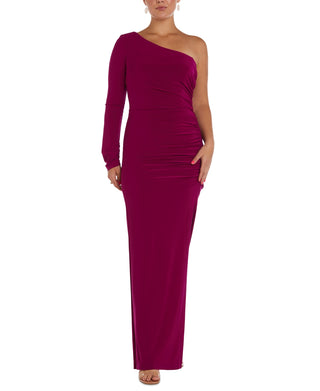 Nightway Women's One Shoulder Body Con Gown Pink Size 10