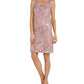 R & M Richards Women's Sequined Scoop Neck Dress & Jacket Brown Size 14