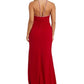Nightway Women's Embellished Ruched Halter Gown Red Size 12