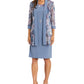 R & M Richards Women's 2 Pc Printed Jacket & Necklace Dress Gray Size 18