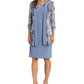 R & M Richards Women's 2 Pc Printed Jacket & Necklace Dress Gray Size 18