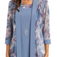 R & M Richards Women's 2 Pc Printed Jacket & Necklace Dress Gray Size 18