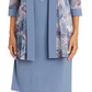 R & M Richards Women's 2 Pc Printed Jacket & Necklace Dress Gray Size 18