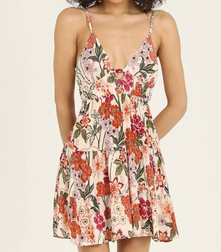 Angie - Spaghetti Strap Floral Tie Back Sundress