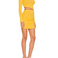 Monrow - RIB LONG SLEEVE SHIRRED DRESS
