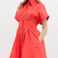 Entro - Button Front Pleated Dress
