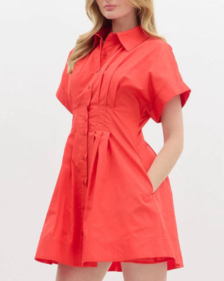 Entro - Button Front Pleated Dress