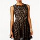 City Studios Women's Sleeveless Short Fit Flare Party Dress Black Size 7