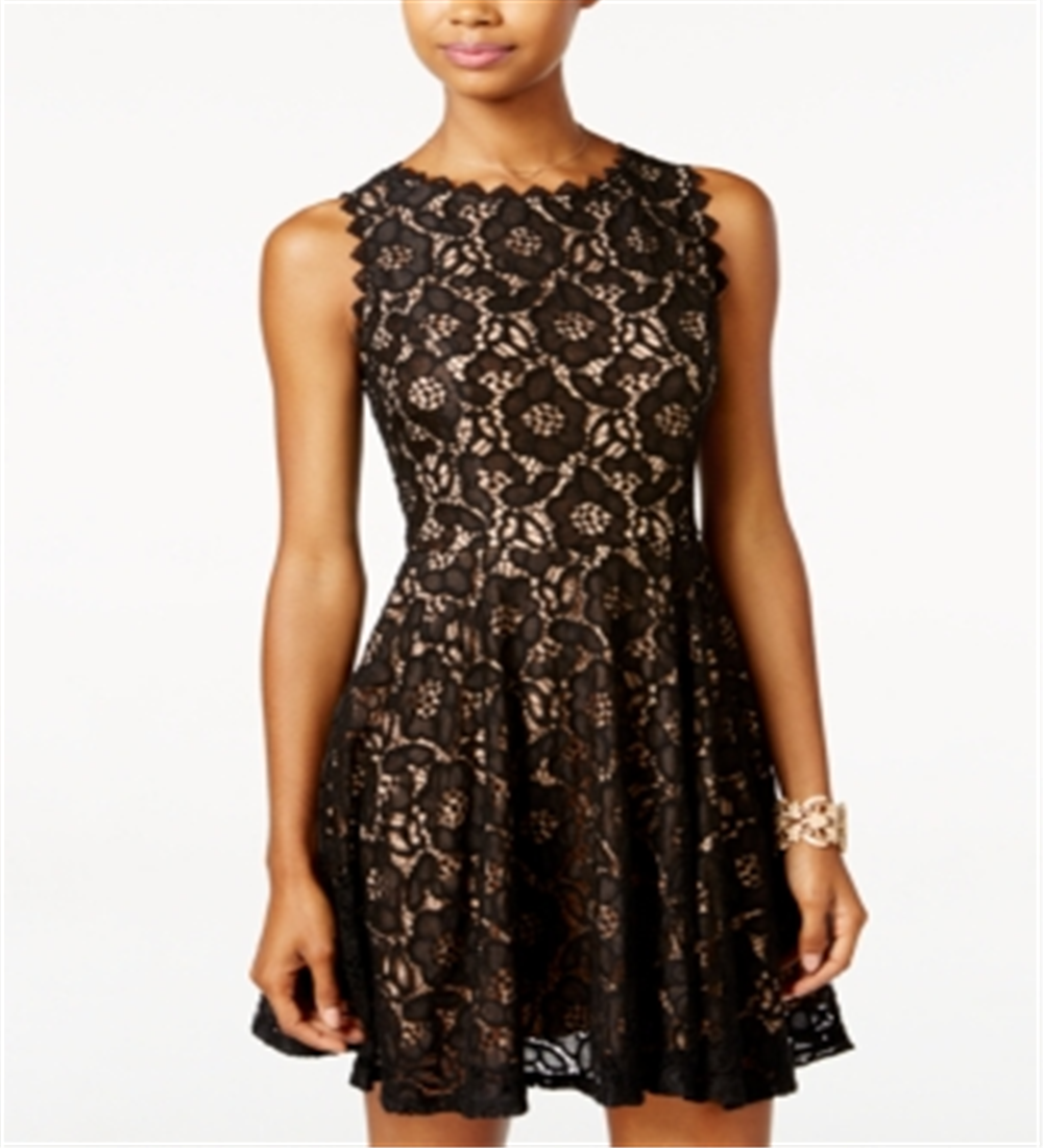 City Studios Women's Sleeveless Short Fit Flare Party Dress Black Size 7