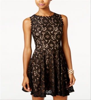 City Studios Women's Sleeveless Short Fit Flare Party Dress Black Size 7