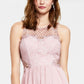 City Studios Junior's Embellished Illusion Tulip Gown Pink Size 9