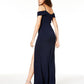 City Studios Junior's Off The Shoulder Gown Black Size 13