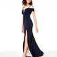 City Studios Junior's Off The Shoulder Gown Black Size 13