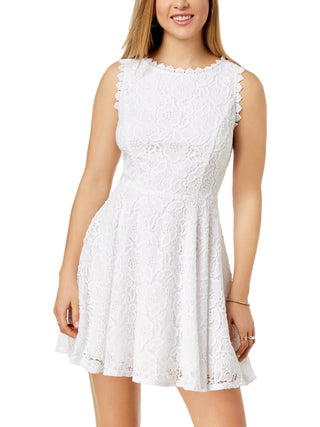 City Studios Junior's Lace Fit & Flare Dress White Size 13