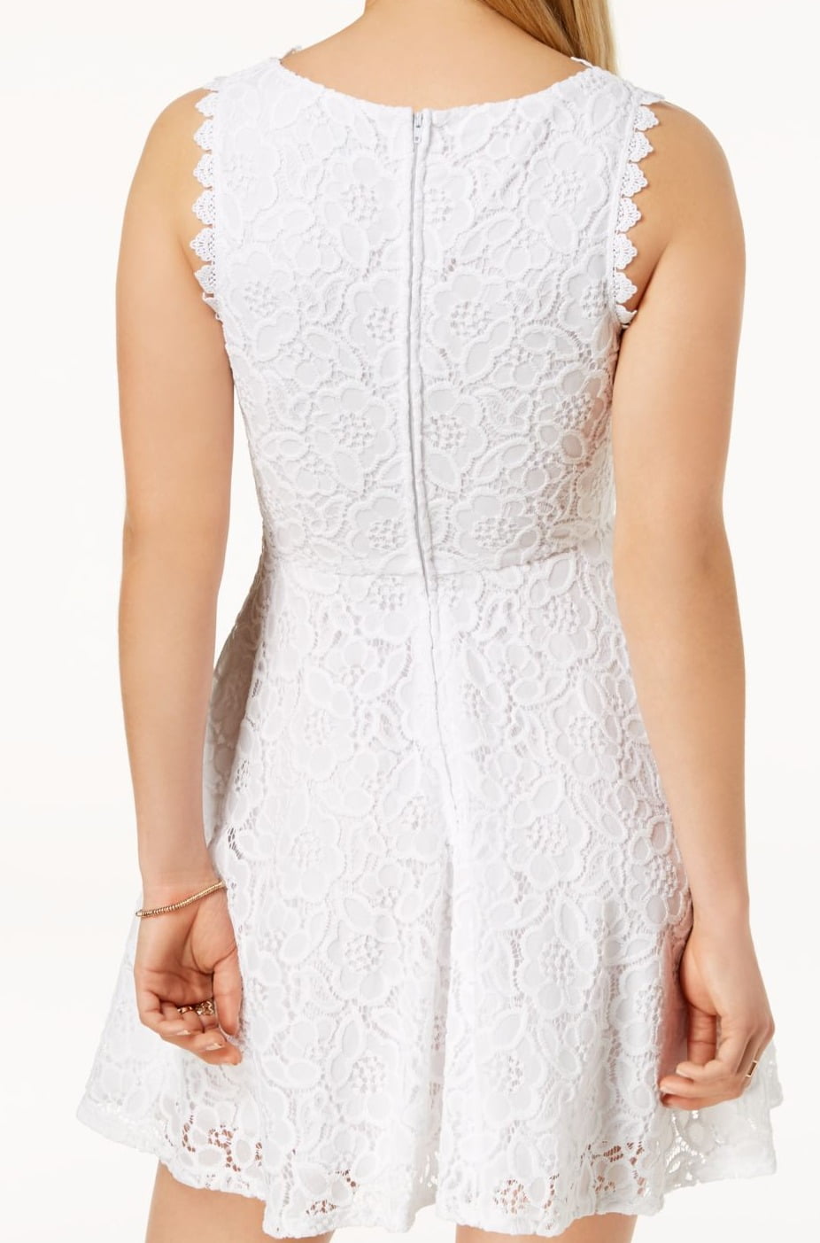 City Studios Junior's Lace Fit & Flare Dress White Size 13