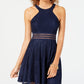 City Studios Junior's Lace Fit & Flare Dress Blue Size 13