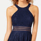 City Studios Junior's Lace Fit & Flare Dress Blue Size 13