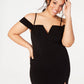 City Studios Women's Off The Shoulder Slit Gown Black Size 20W