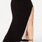 City Studios Women's Off The Shoulder Slit Gown Black Size 22W