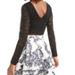 City Studios Junior's 2 Pc Lace & Floral Print Dress Black Size 9