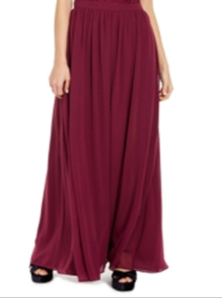 City Studios Junior's Lace & Chiffon Gown Red Size 7