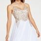 Say Yes To The Prom Women's Embellished Sheer Spaghetti Strap Sweetheart Neckline Full Length Formal Dress White Size 13