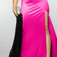 City Studio Women's Spaghetti Strap V Neck Maxi Evening Body Con Dress Pink Size 1