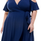 Kingston Grey Women's Cold Shoulder Knee Fit & Flare Dress Blue Size 1X
