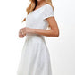 City Studios Junior's Short Sleeve Eyelet Fit & Flare Dress White Size 1