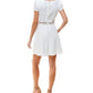 City Studios Junior's Short Sleeve Eyelet Fit & Flare Dress White Size 1