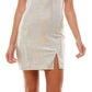 City Studios Junior's Disco Dot Cowlneck Slip Dress White Size Medium