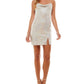 City Studios Junior's Disco Dot Cowlneck Slip Dress White Size Medium