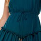 City Studios Junior's Ruffle Tier Fit & Flare Dress Green Size X-Large