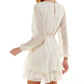 City Studios Junior's Tie Waist Fit & Flare Dress Brown Size XX-Large