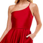 City Studios Junior's One Shoulder Fit & Flare Dress Red Size 5