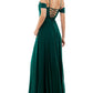 City Studios Junior's Cold Shoulder Lace Up Gown Green Size 1