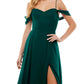 City Studios Junior's Cold Shoulder Lace Up Gown Green Size 15
