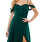 City Studios Junior's Cold Shoulder Lace Up Gown Green Size 17