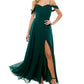 City Studios Junior's Cold Shoulder Lace Up Gown Green Size 17