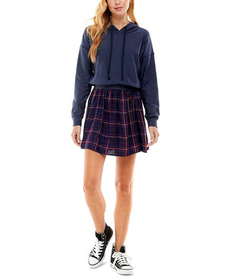 Kingston Grey Junior's Layered Look Sweater Dress Blue Size Large