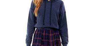 Kingston Grey Junior's Layered Look Sweater Dress Blue Size Large