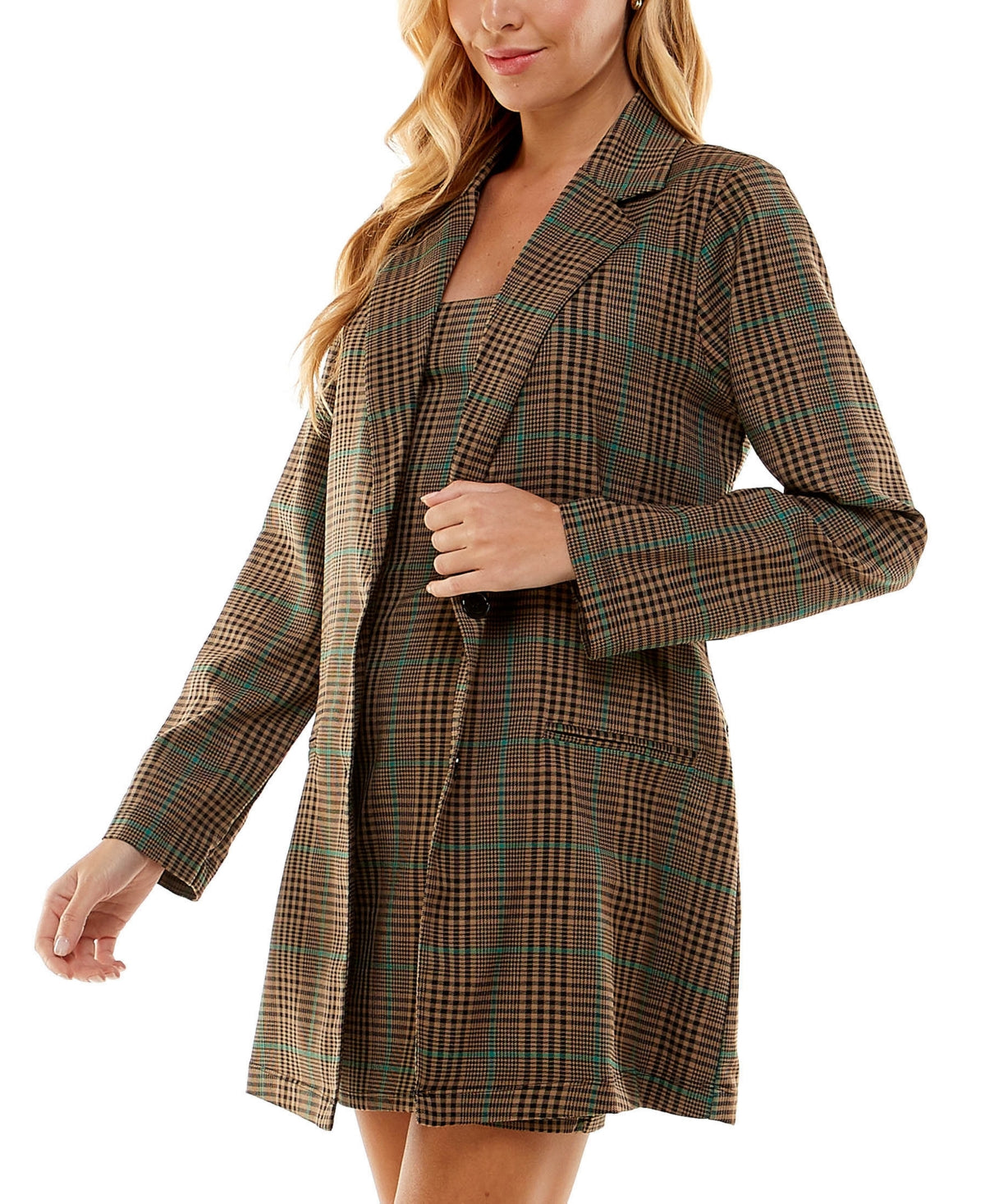 City Studios Junior's Printed Dress with Blazer Brown Size 5