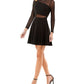 City Studios Junior's Illusion Trim Asymmetrical Dress Black Size 9