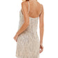 City Studios Junior's Sequined Fringe Dress Gray Size Small