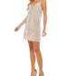 City Studios Junior's Sequined Fringe Dress Gray Size Small