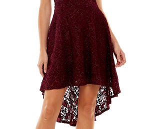 City Studios Junior's Off The Shoulder Fit & Flare Dress Purple Size 3